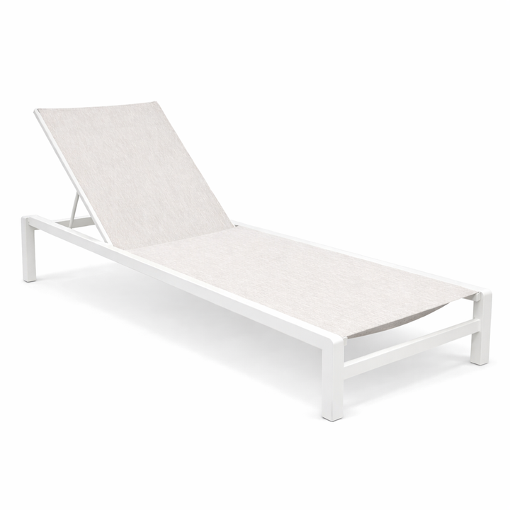 Mauritius sunbed with beige aluminum and stone textylene