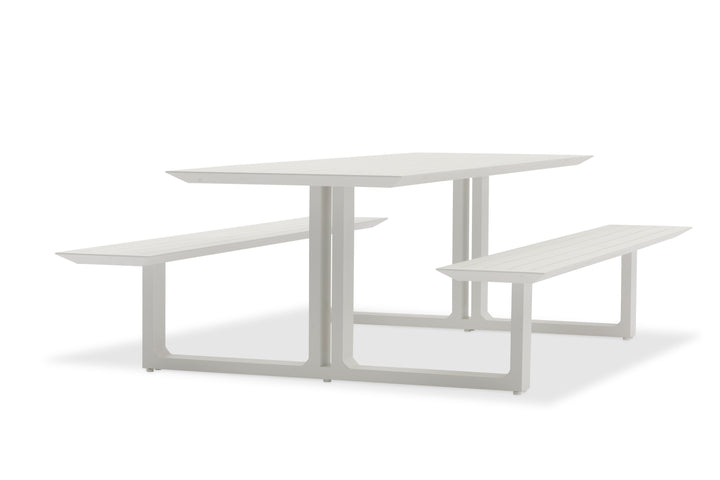 Cabo picnic table 240cm white matt