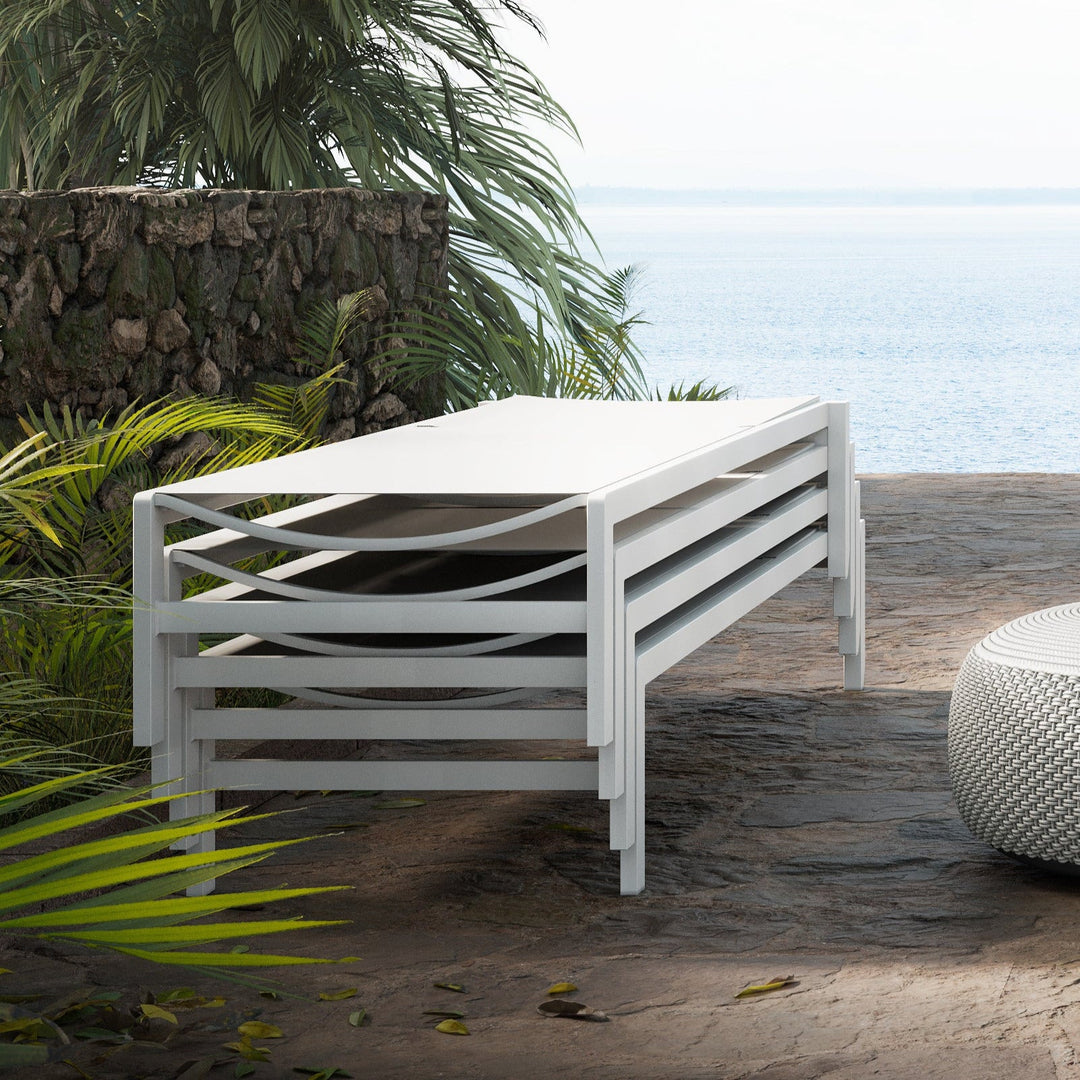 Mauritius Lounger White | Taupe 