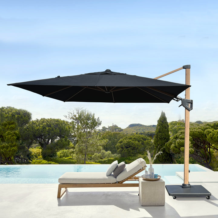 Valencia Floating parasol 300x300 Parasol + base + cover | teak/black