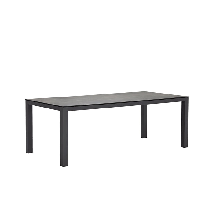 Yuma garden table anthracite aluminum and all-ceramic gray marble 210x100 