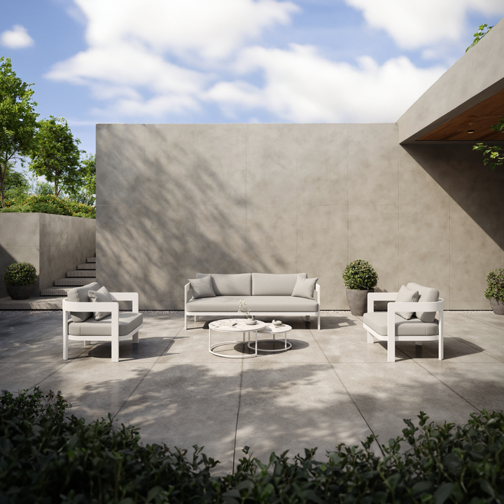 Domani loungeset in wit aluminium en all-weather kussens