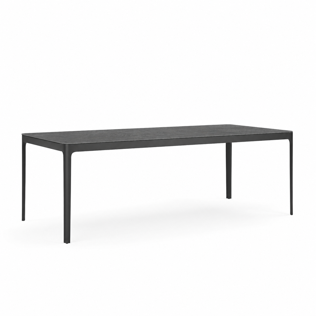 Ducast garden table in antracite (charcoal) aluminum 220x100 with ceramic tabletop