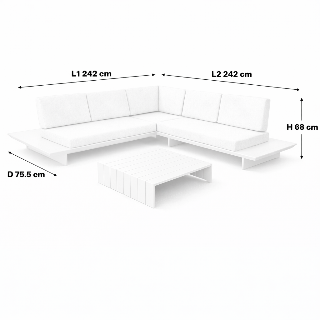 Fiji lounge set in antracite aluminum and all-weather cushions