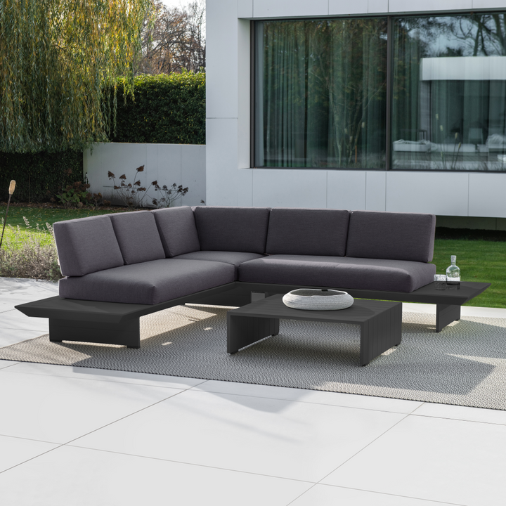 Fiji lounge set in antracite aluminum and all-weather cushions
