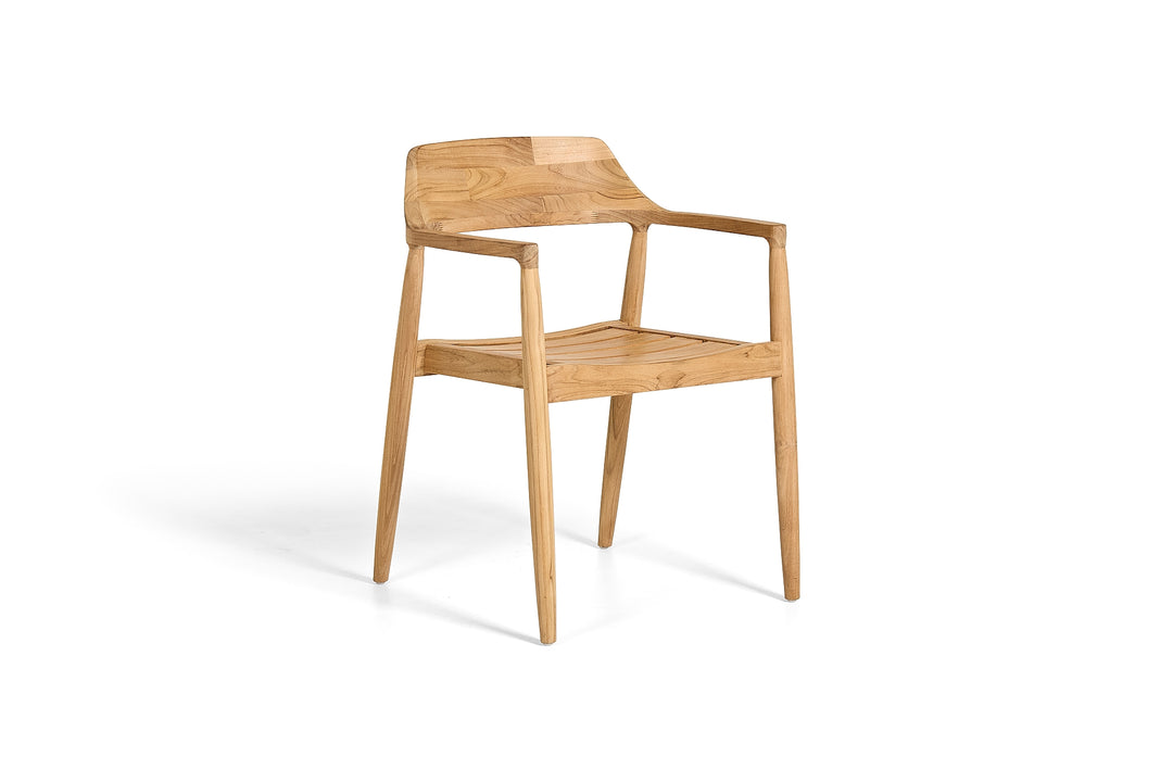 Tofino tuinset in teak met 6 stapelbare tofino tuinstoelen