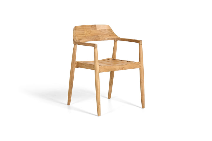 Tofino tuinset in teak met 6 stapelbare tofino tuinstoelen