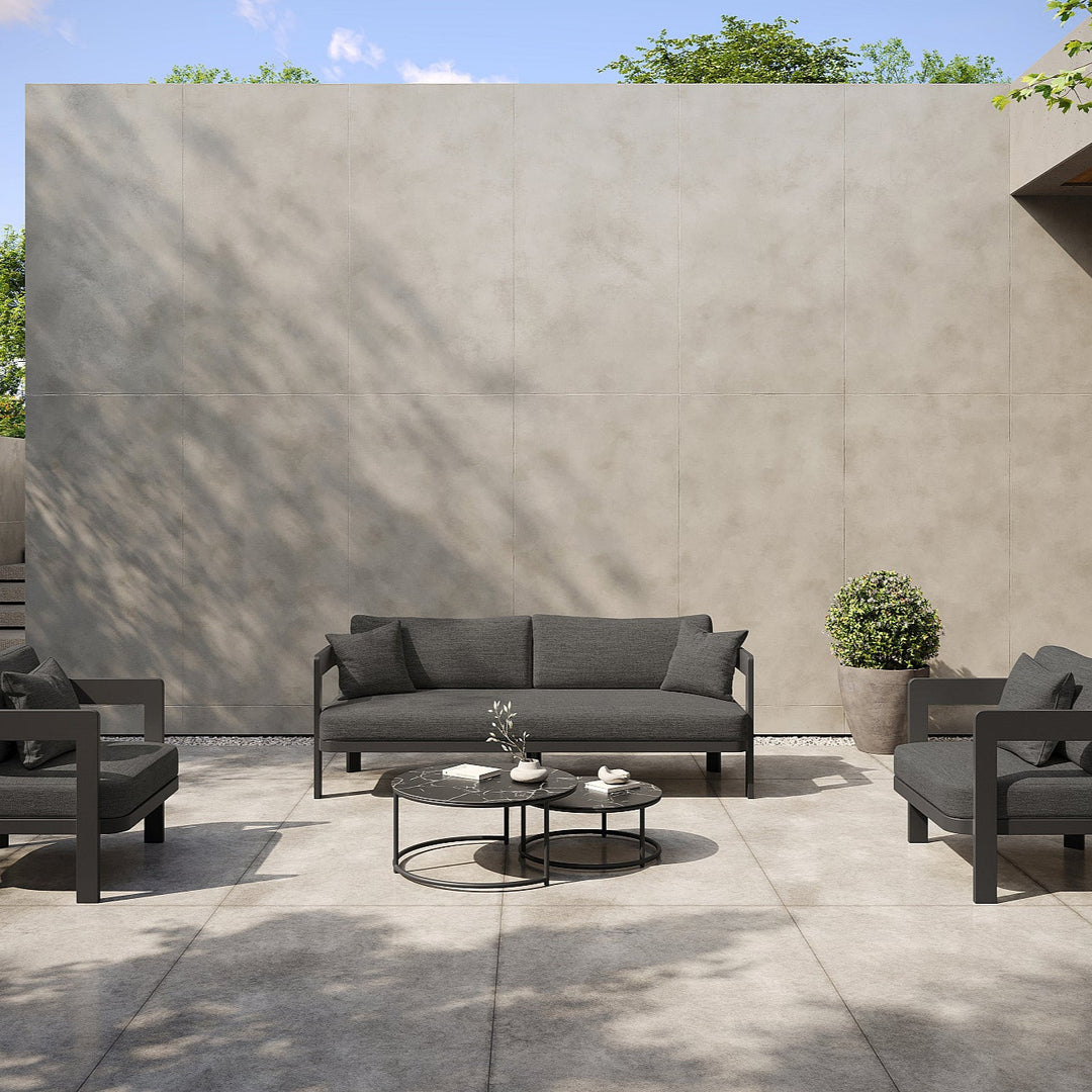 Domani loungeset in antracite (charcoal) aluminium en all-weather kussens showroommodel