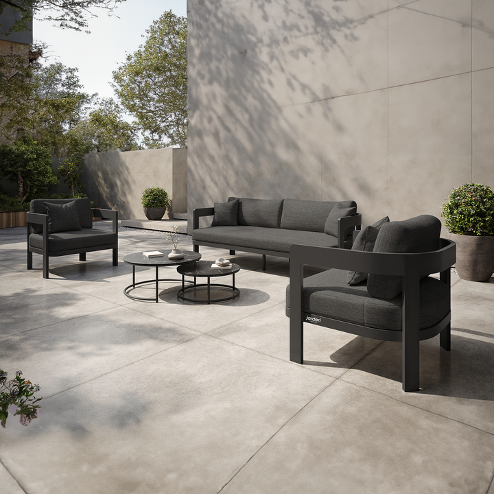 Domani loungeset in antracite (charcoal) aluminium en all-weather kussens showroommodel