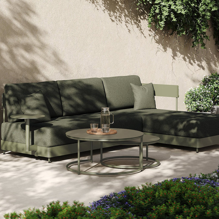 Lounge Senso en aluminium vert avec coussins toutes saisons