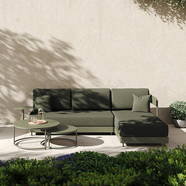 Lounge Senso en aluminium vert avec coussins toutes saisons