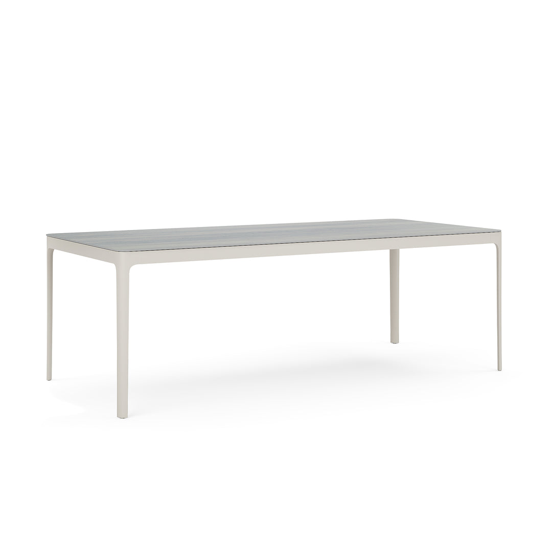Ducast tuintafel in beige (dune) aluminium 220x100 met keramisch tafelblad