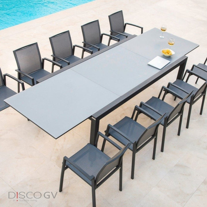 Livorno tafel 220-330x105 charcoal mat - Jarderi