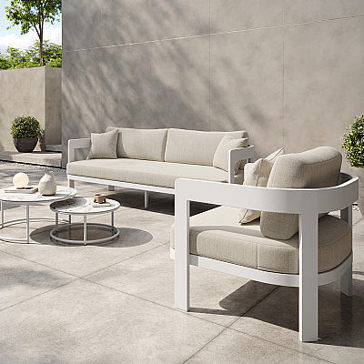 Domani loungeset in wit aluminium en all-weather kussens