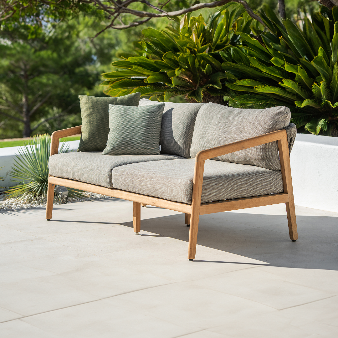 Ritz 2-zit loungebank in teak met all-weather kussen