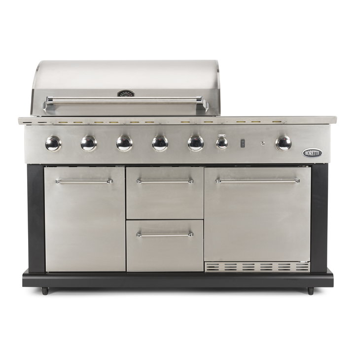 Boretti Luciano Outdoor kitchen stainless steel | with built-in refrigerator