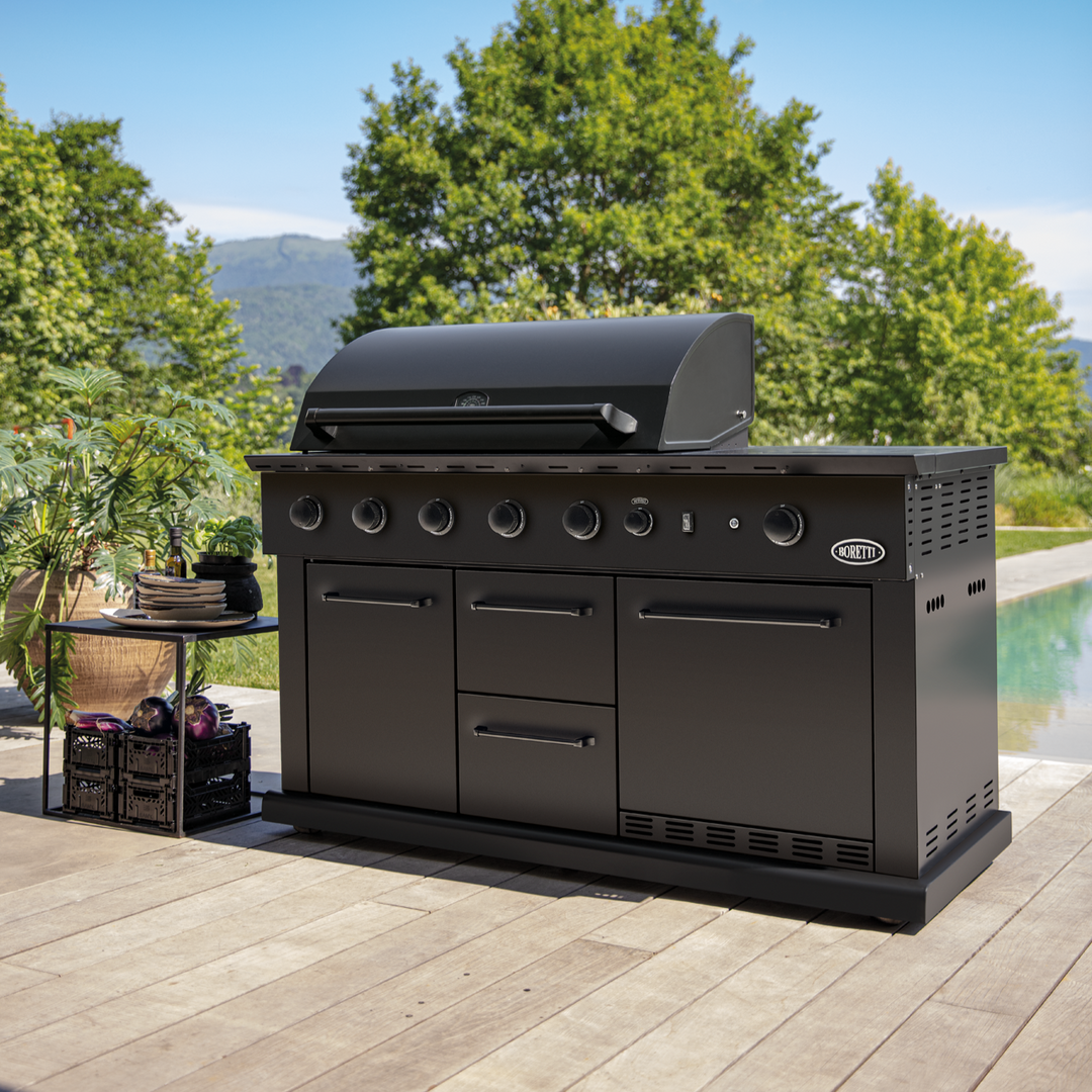 Boretti Luciano Outdoor kitchen nero | with built-in refrigerator