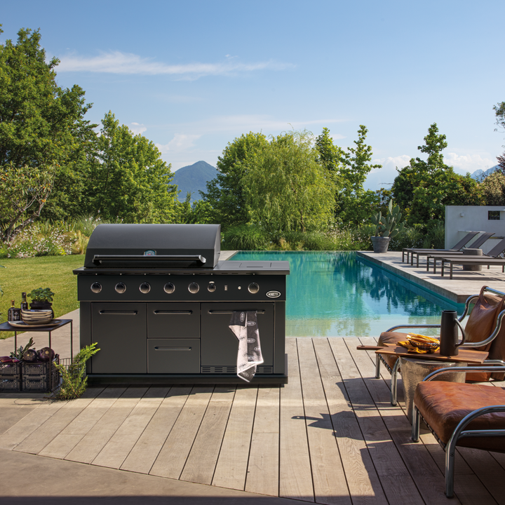 Boretti Luciano Outdoor kitchen nero | with built-in refrigerator