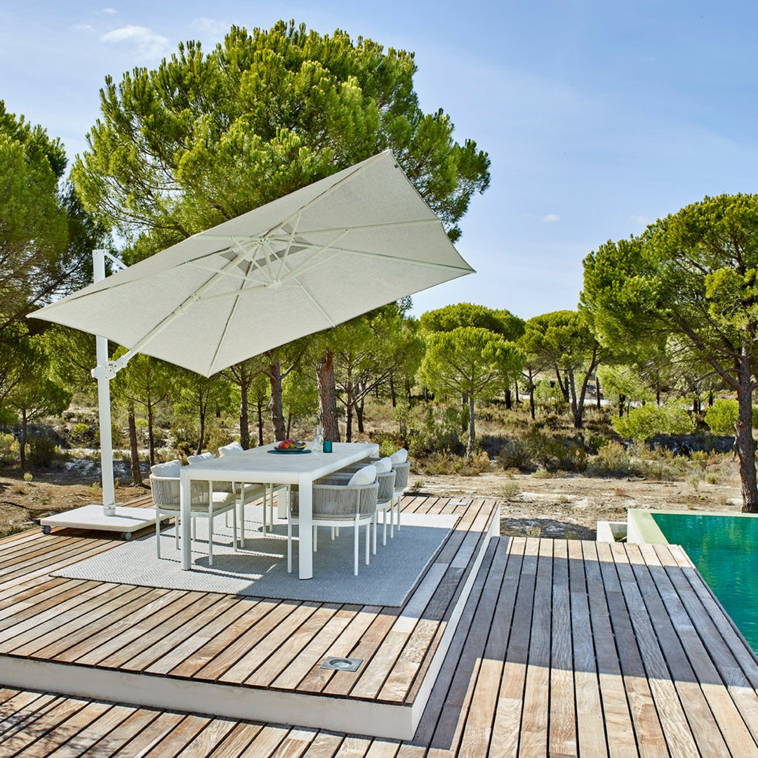 Antego parasol 300x300 sunbrella White / Stone