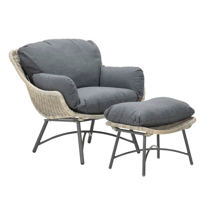 Logan fauteuil met voetenbank - vintage willow - Jarderi