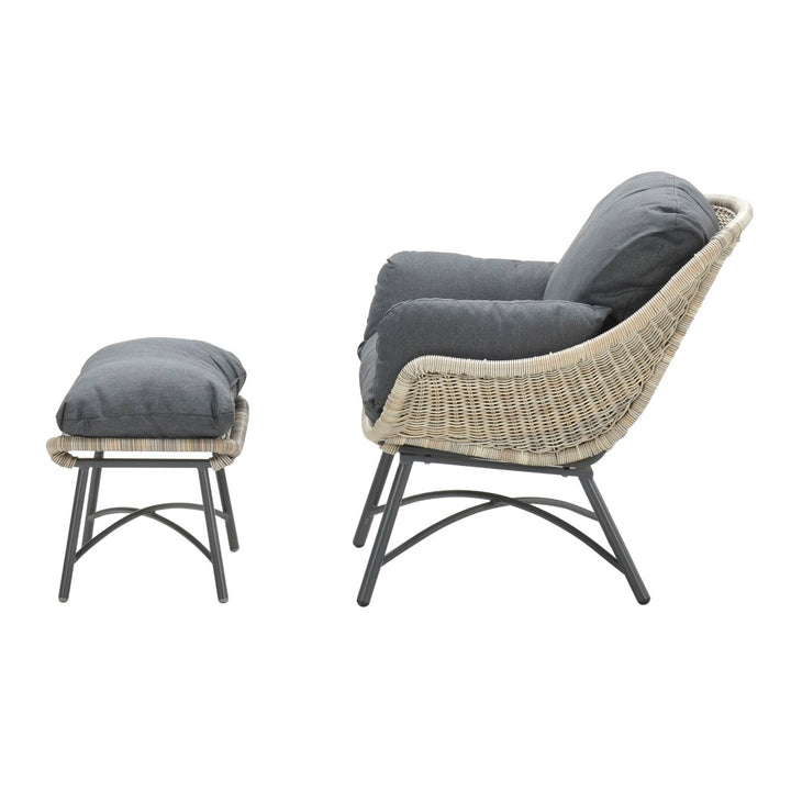 Logan fauteuil met voetenbank - vintage willow - Jarderi