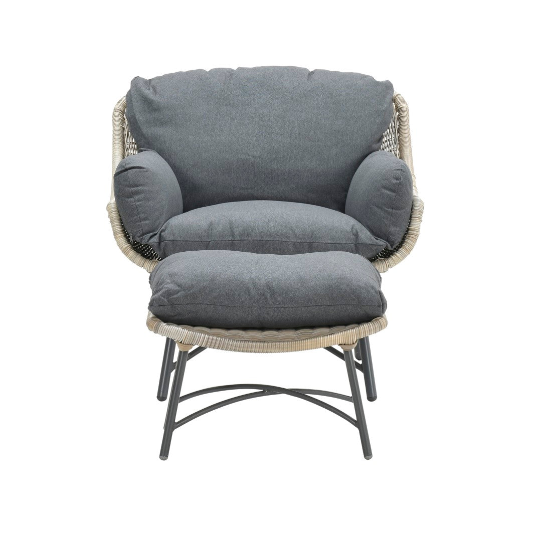 Logan fauteuil met voetenbank - vintage willow - Jarderi