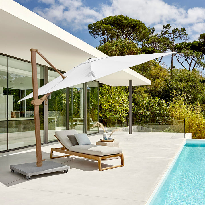 Antego parasol 300x300 sunbrella Teak / Natural