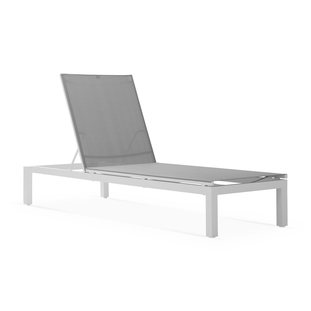 Cadzand Lounger White | Light grey