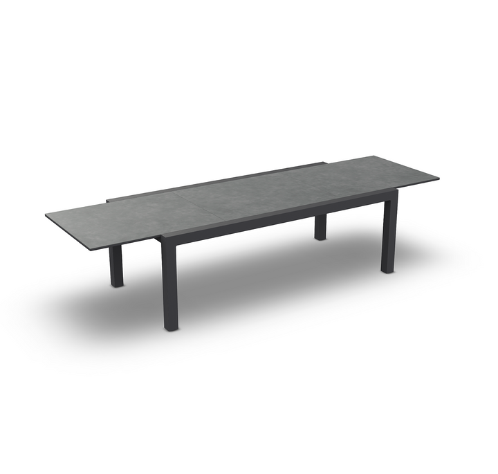 Livorno table 220-330x105 charcoal matt ash gray 